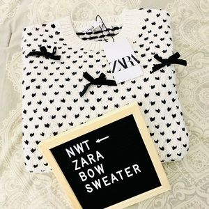 NWT Zara Bow Sweater 😍 RARE FIND